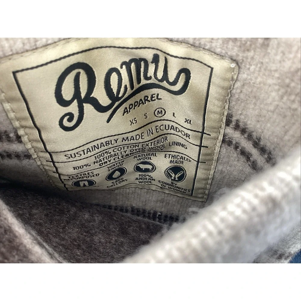 Remu Apparel 100% Wool Lining Denim Reversible Jacket Size M